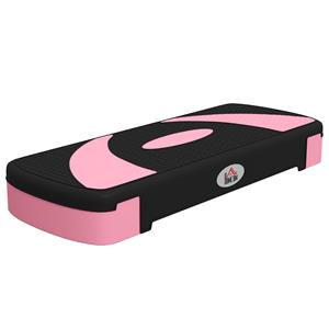 HOMCOM aerobicsstepper, verstelbaar, anti-slip oppervlak, tot 150 kg, ideaal voor thuisworkouts, 80 x 31 x 10/15/20 cm, zwart/roze/grijs | Aosom.nl