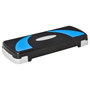 HOMCOM Aerobische Stepper 3-traps in hoogte verstelbaar 80 x 31 x 20 cm Zwart+Lichtblauw+Grijs