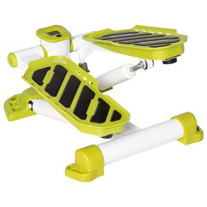 HOMCOM Mini-Stepper, compact en draagbaar, antislip, hydraulische cilinders, LCD-display, stevige constructie, 48x34x21 cm, wit/geel | Aosom.nl