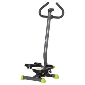 HOMCOM Stepper met LCD-Monitor 55 x 44 x 108 cm Staal Grijs+Groen+Zwart