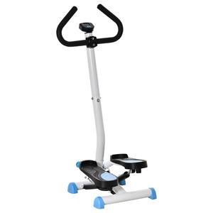 HOMCOM stepper, compact fitnessapparaat met LCD-monitor, antislip pedalen, stevig staal en ABS, tot 100 kg, 55 x 44 x 108 cm, zwart | Aosom.nl