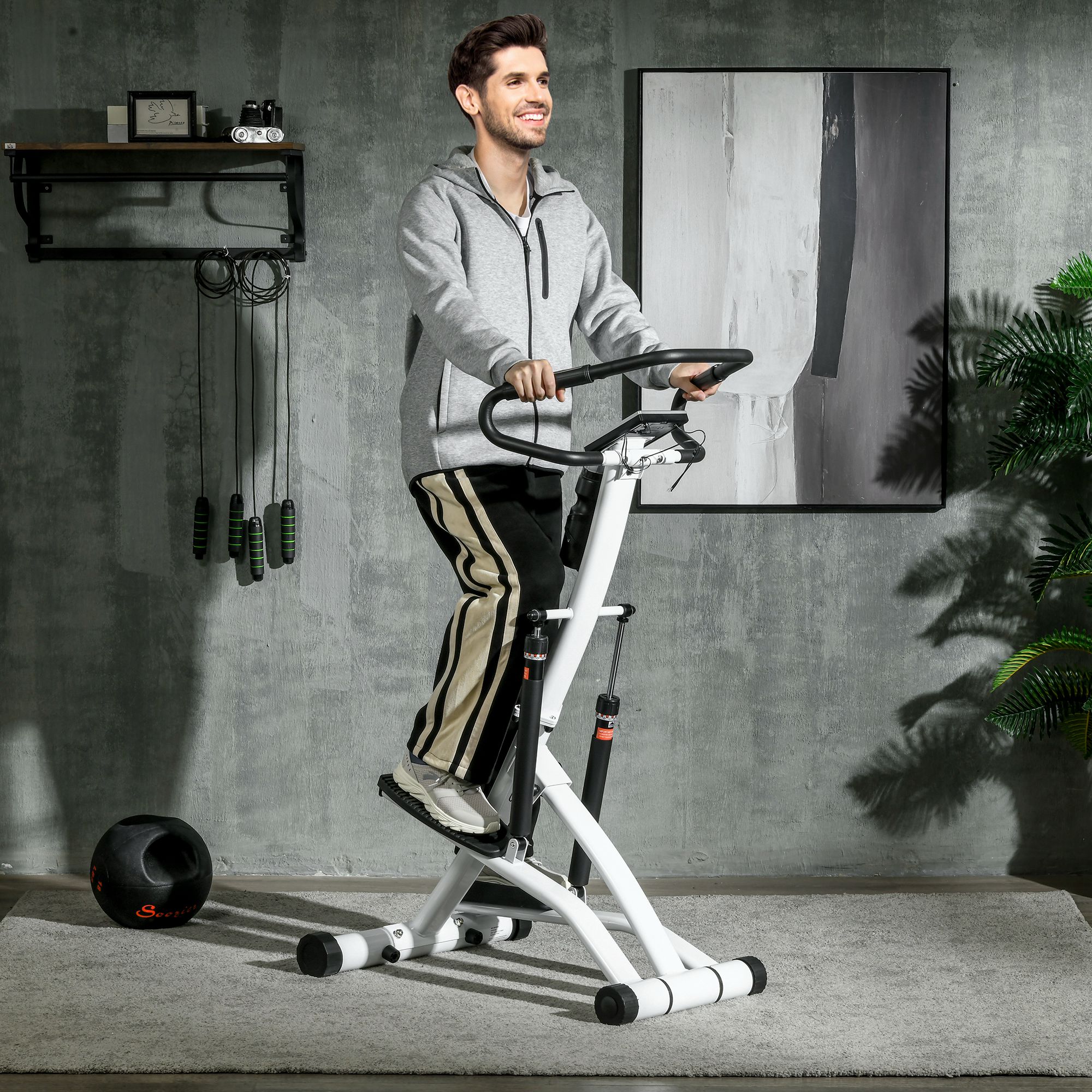 SPORTNOW stepper, compact en veelzijdig, fitness-hometrainer met LCD-scherm, ideaal voor thuisgebruik, 100 kg max. gewicht | Aosom.nl