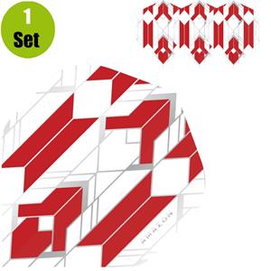 Amazon Glaze Dartflights - Wit - Rood