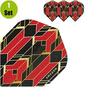 Amazon Glaze Dartflights - Zwart - Rood