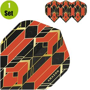 Amazon Glaze Dartflights - Zwart - Oranje
