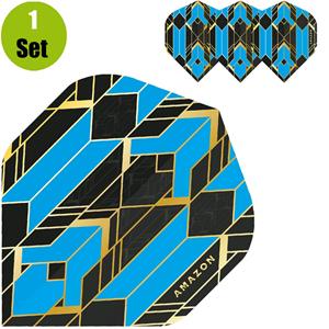 Amazon Glaze Dartflights - Zwart - Blauw