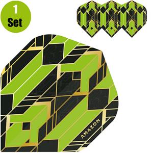 Amazon Glaze Dartflights - Zwart - Groen