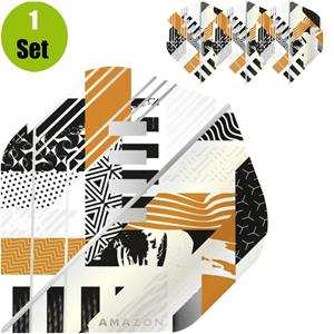 Amazon Abstract Dartflights - Wit - Oranje