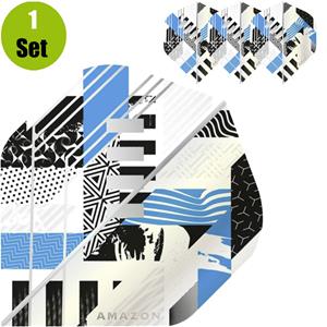 Amazon Abstract Dartflights - Wit - Cyaan