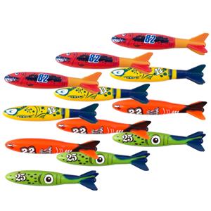 Benson Duikspeelgoed torpedos - 12-delig - gekleurd - kunststof -