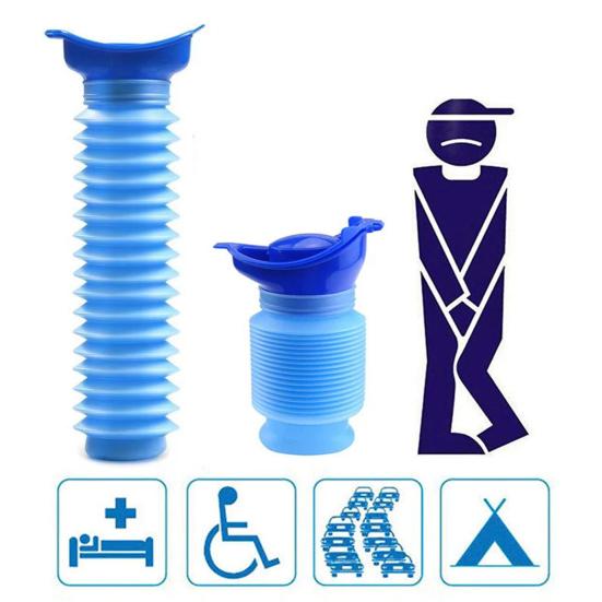 Jiantengxujm 750ml Nood-urinoir Waterdicht Gehumaniseerd Ontwerp Gemakkelijk schoon te maken Herbruikbaar Opvouwbaar Urinoir Draagbaar Mobiel Toilet blauw