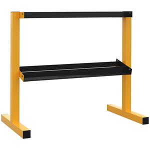 SPORTNOW dumbbell rek, stevig stalen frame, voor korte halters tot 270 kg, 2 schappen, ruimtebesparend ontwerp, 92,5 x 50,5 x 80,5 cm, geel | Aosom.nl