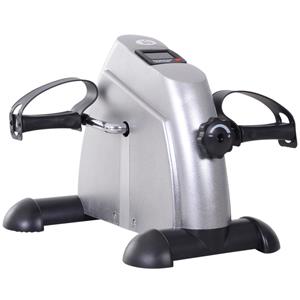 HOMCOM mini-fietstrainer, compacte hometrainer met LCD-display, ideaal voor thuis trainen, 39 x 40 x 31 cm, zilver | Aosom.nl