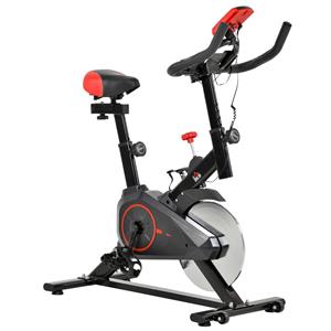 HOMCOM indoor cycling fietstrainer, ideaal voor thuisfitness, stille werking, verstelbaar, 102 x 47 x 114 cm, zwart | Aosom.nl