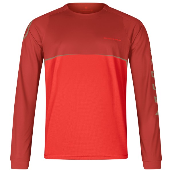 Endura  Core Printed L/S Tee - Fietsshirt, rood