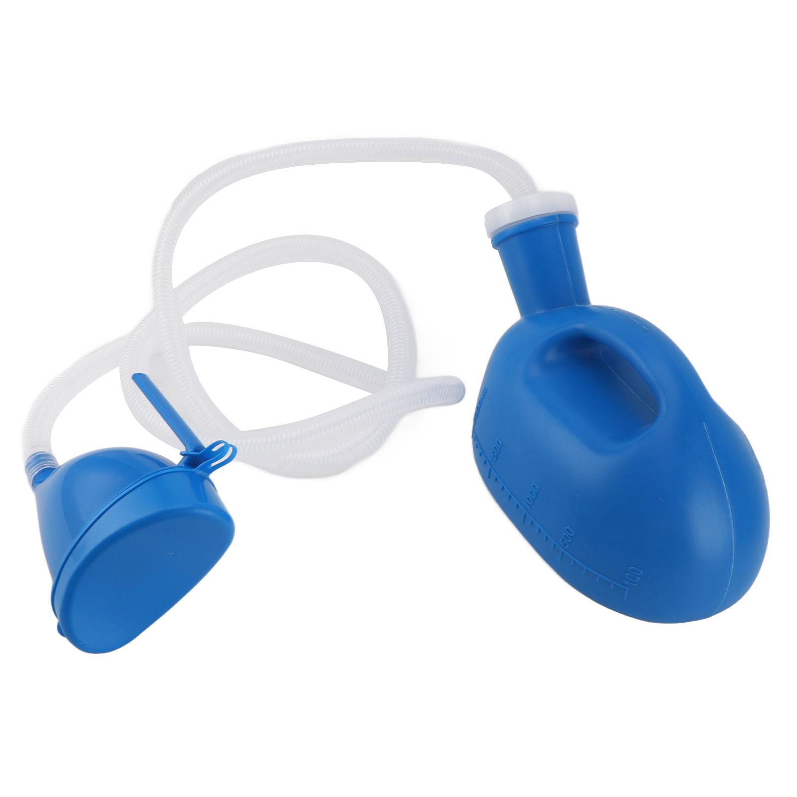 Meterk 2000 ml Unisex urinoirfles voor mannen en vrouwen met verzegelde deksel, lange buis, zachte mond, draagbare dikke urine