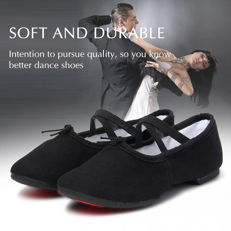 Yashion Dance Shoes Meisjes Ballet Schoenen Canvas Zachte Zool Ballet Dans Slippers Kinderen Praktijk Ballerina Schoenen Vrouw Dansschoenen 34 wit