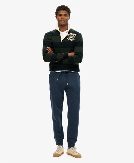Superdry Mannen Geborduurde Vintage Logo Joggingbroek van Biologisch Katoen Blauw