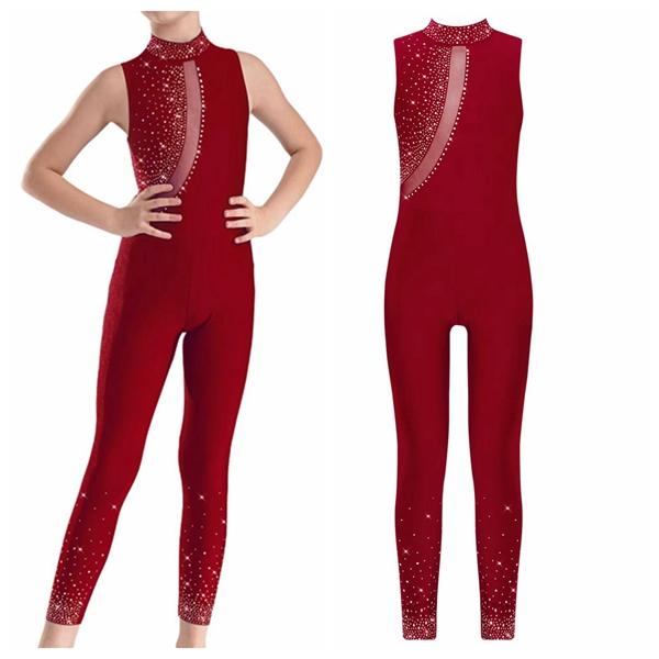 Yunduantong-electronic Meisjes Ritmische Gymnastiek Jumpsuit Ballet Danskleding Kunstschaatsen Atletische Sportkleding Fietsshirt Rugloos Bodysuit 5-6 Years marineblauwe kleur