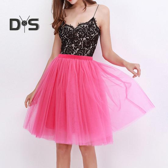 Party&Festival Supplies Vrouwen Retro Balletrok Elastische Hoge Taille 3-laags Tule Petticoat Dansrok Carnaval Cosplay Tutu Rok S geel