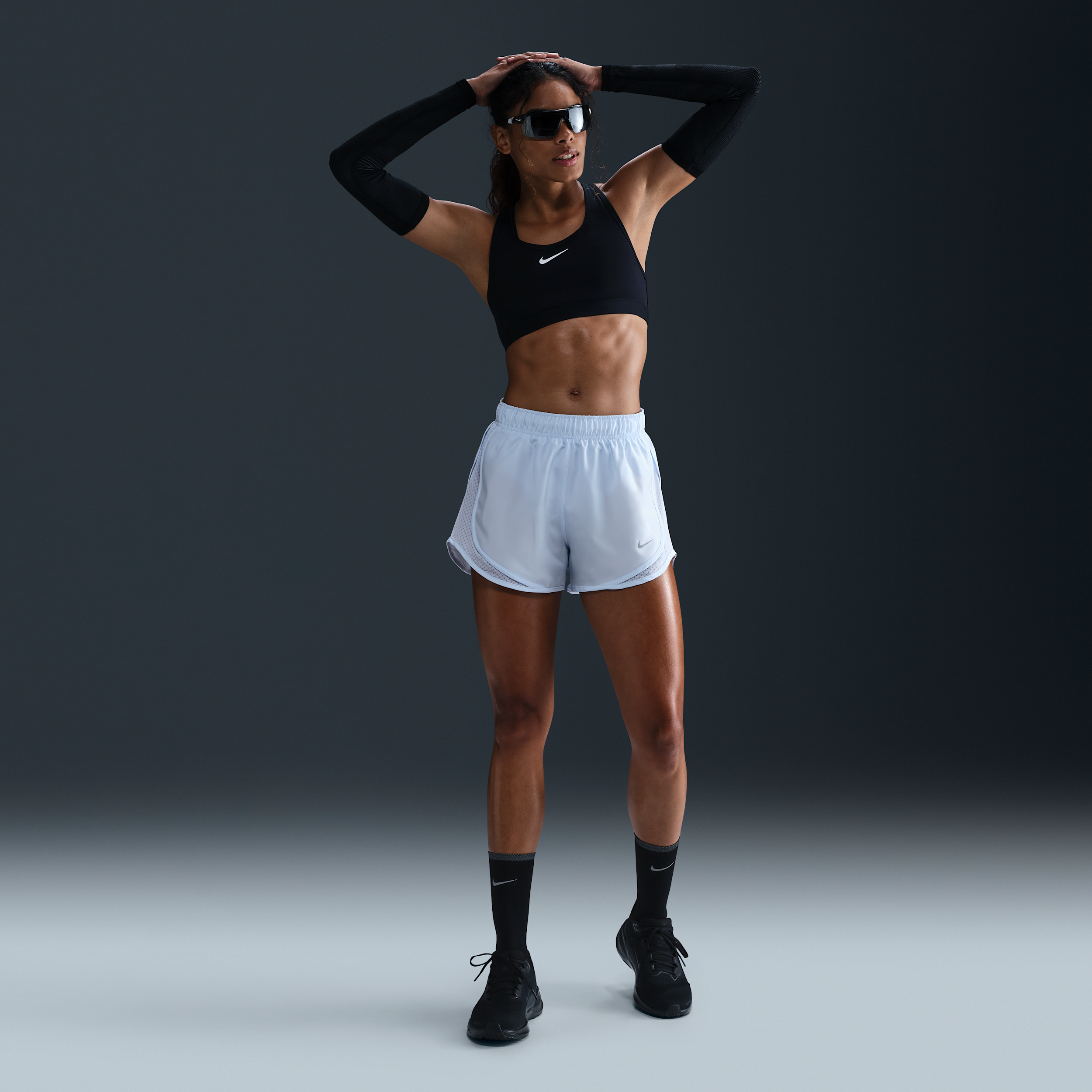Nike Tempo Dri-FIT hardloopshorts met binnenbroekje voor dames - Blauw