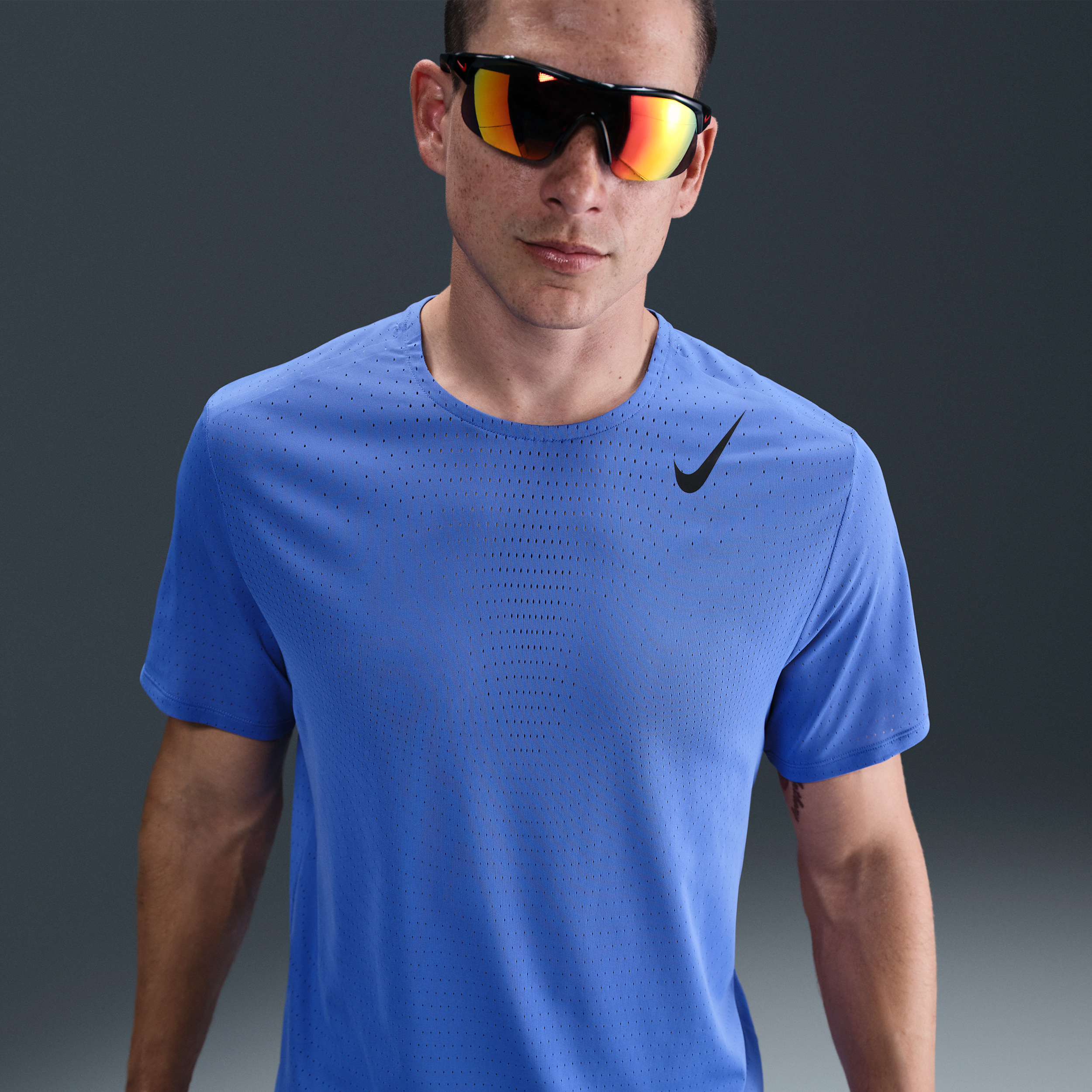 Nike AeroSwift Dri-FIT ADV hardlooptop met korte mouwen voor heren - Blauw