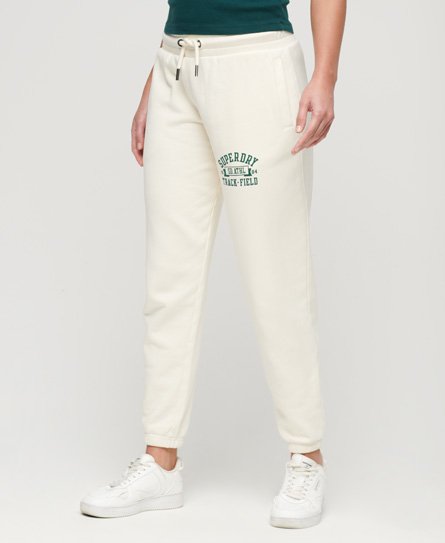 Superdry Vrouwen Athletic College Losse Joggingbroek Crème
