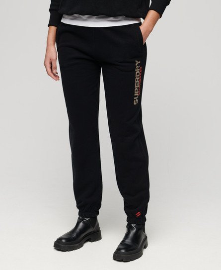 Superdry Vrouwen Sportswear Boyfriend Joggingbroek Zwart