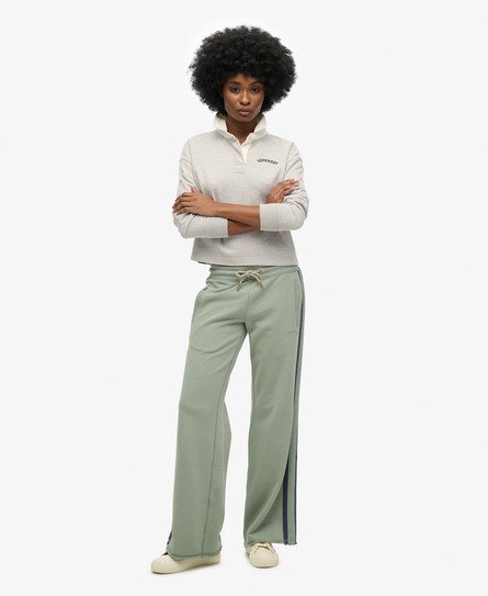 Superdry Vrouwen Athletic Essentials Joggingbroek met Logo en Rechte Pijpen Groen
