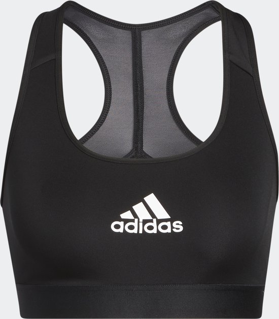 Adidas Maat M Performance Powerreact Training Medium-Support Beha - Dames - Zwart- M A-C