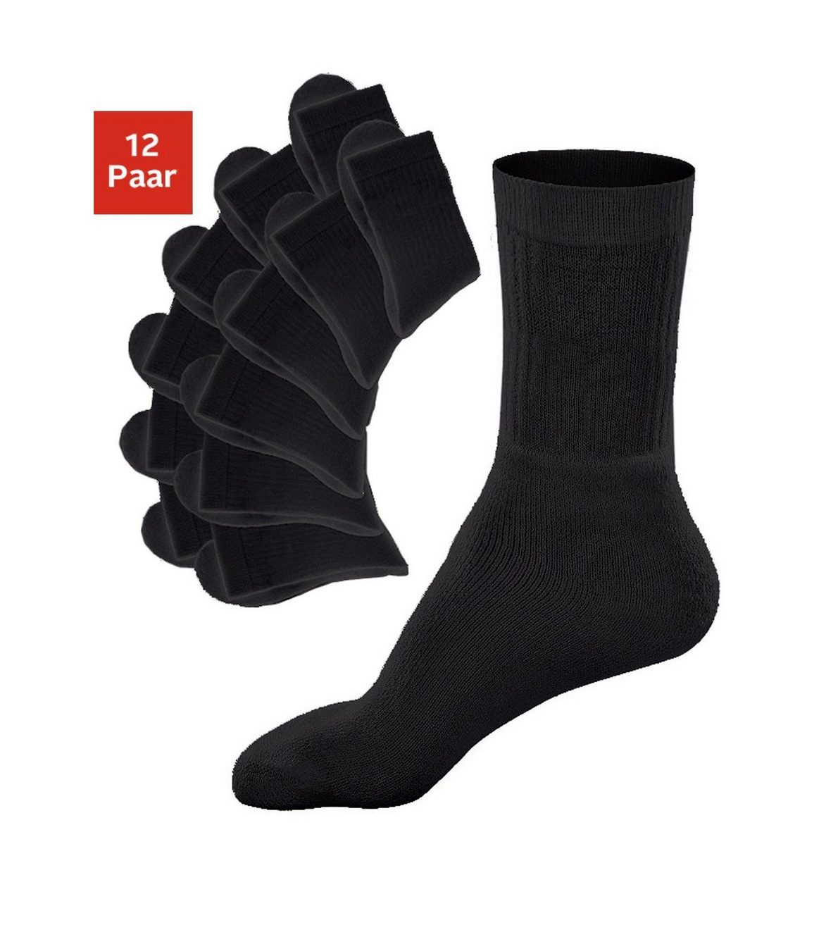 Go in Tennissokken met frotté (set, 12 paar)