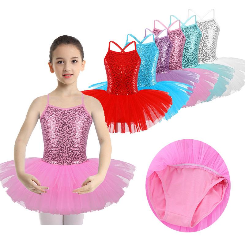 Daenrui Kinderen Meisjes Lovertjes Tutu Ballet Dans Fancy Turnpakje Jurk voor Gymnastiek Stage Performance