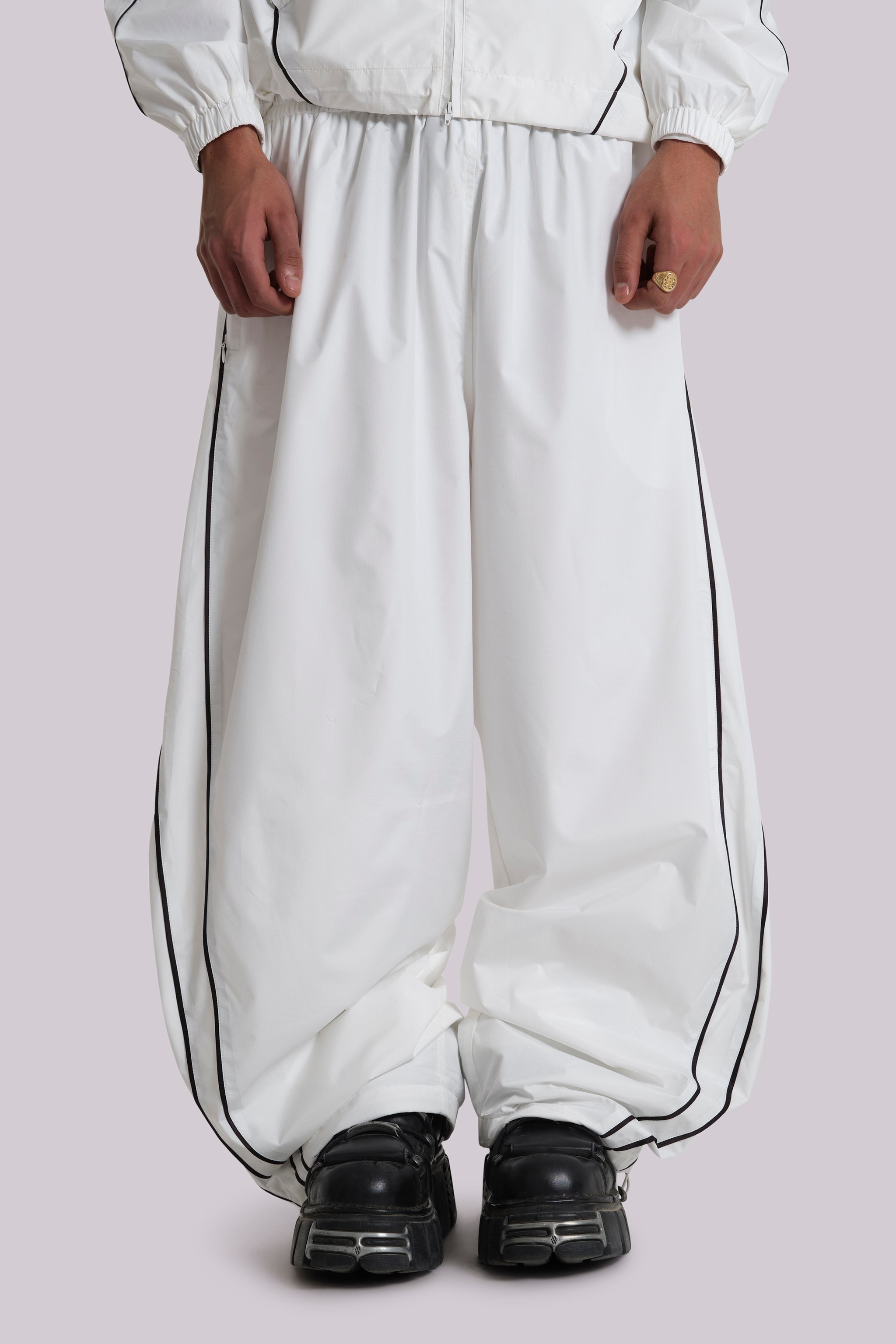 Jaded Man White Vapor Tracksuit Bottoms