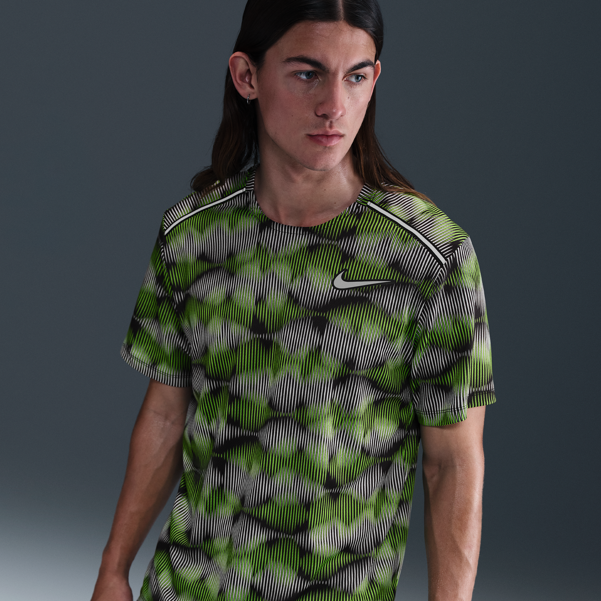 Nike Miler Hardlooptop met korte mouwen voor heren - Zwart