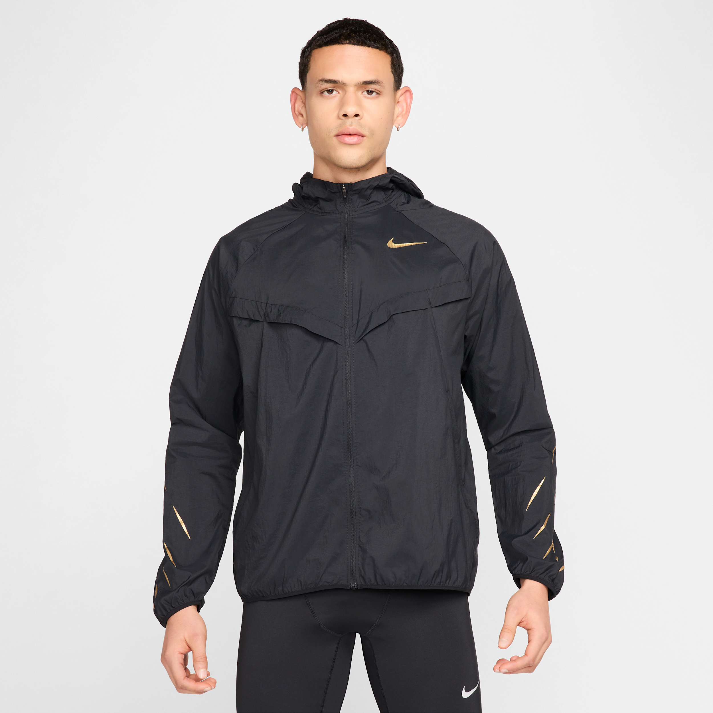 Nike x Jakob waterafstotend hardloopjack voor heren - Zwart