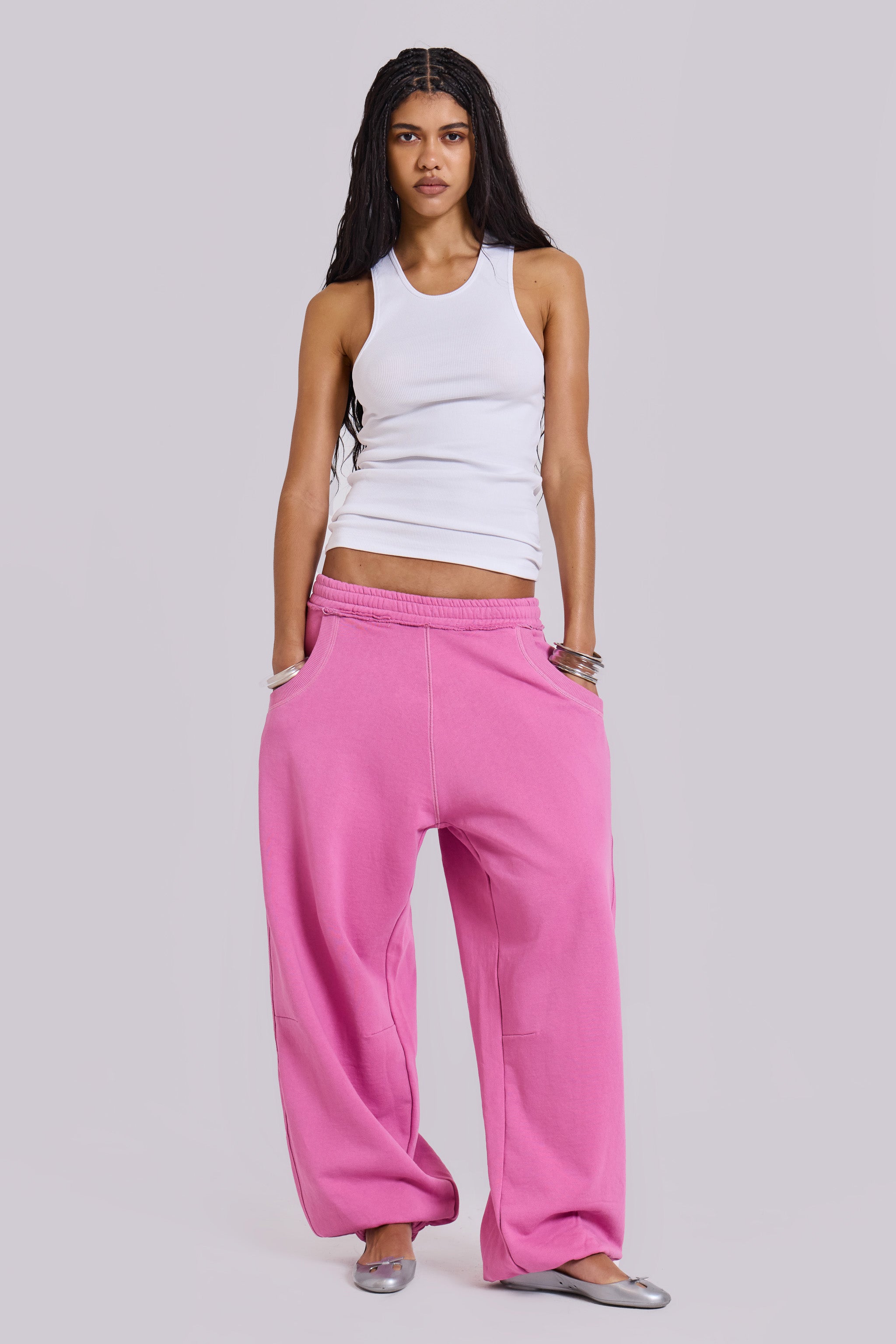 Jaded London Pink Baggy Cuffed Monster Joggers