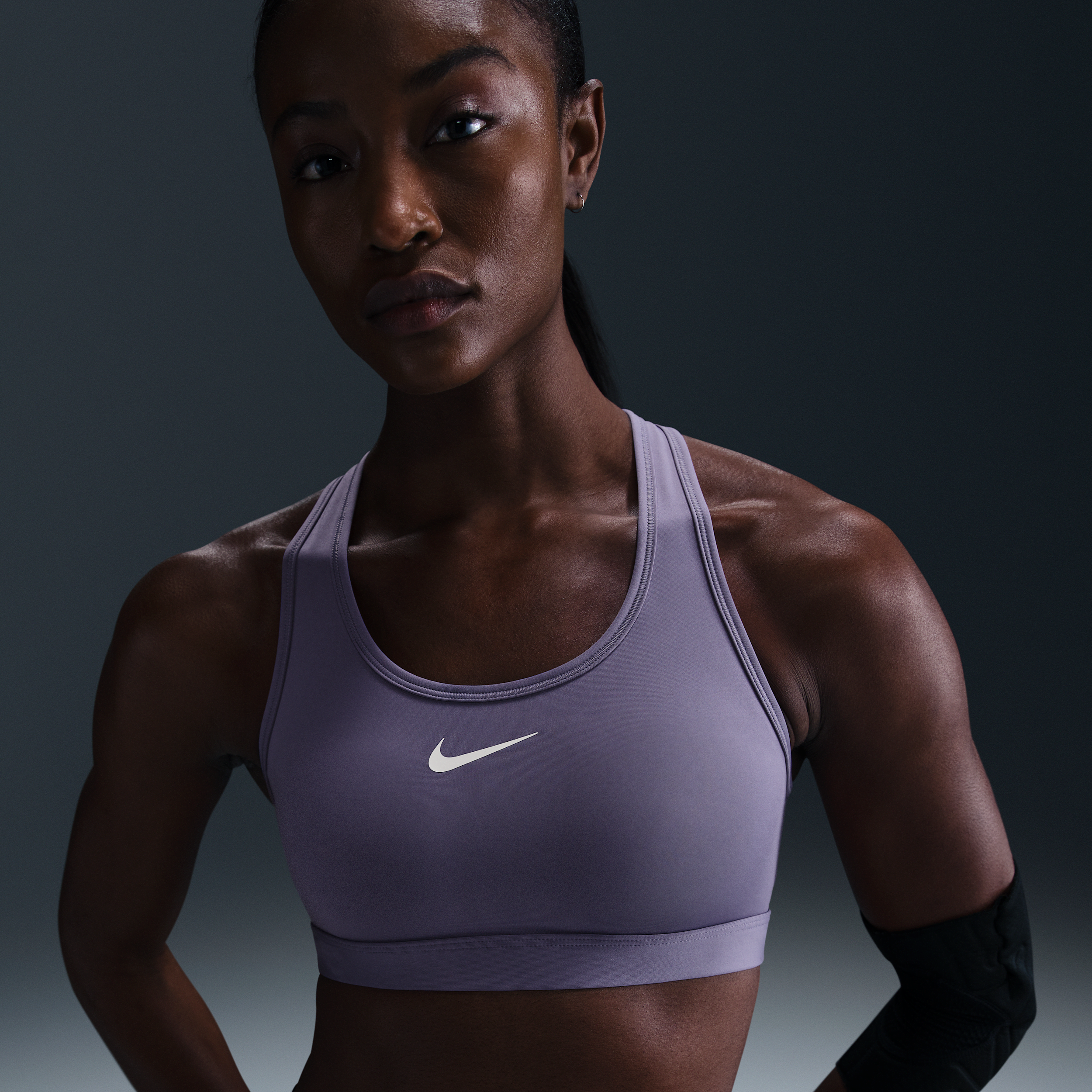 Nike Swoosh Medium Support padded sport-bh - Paars