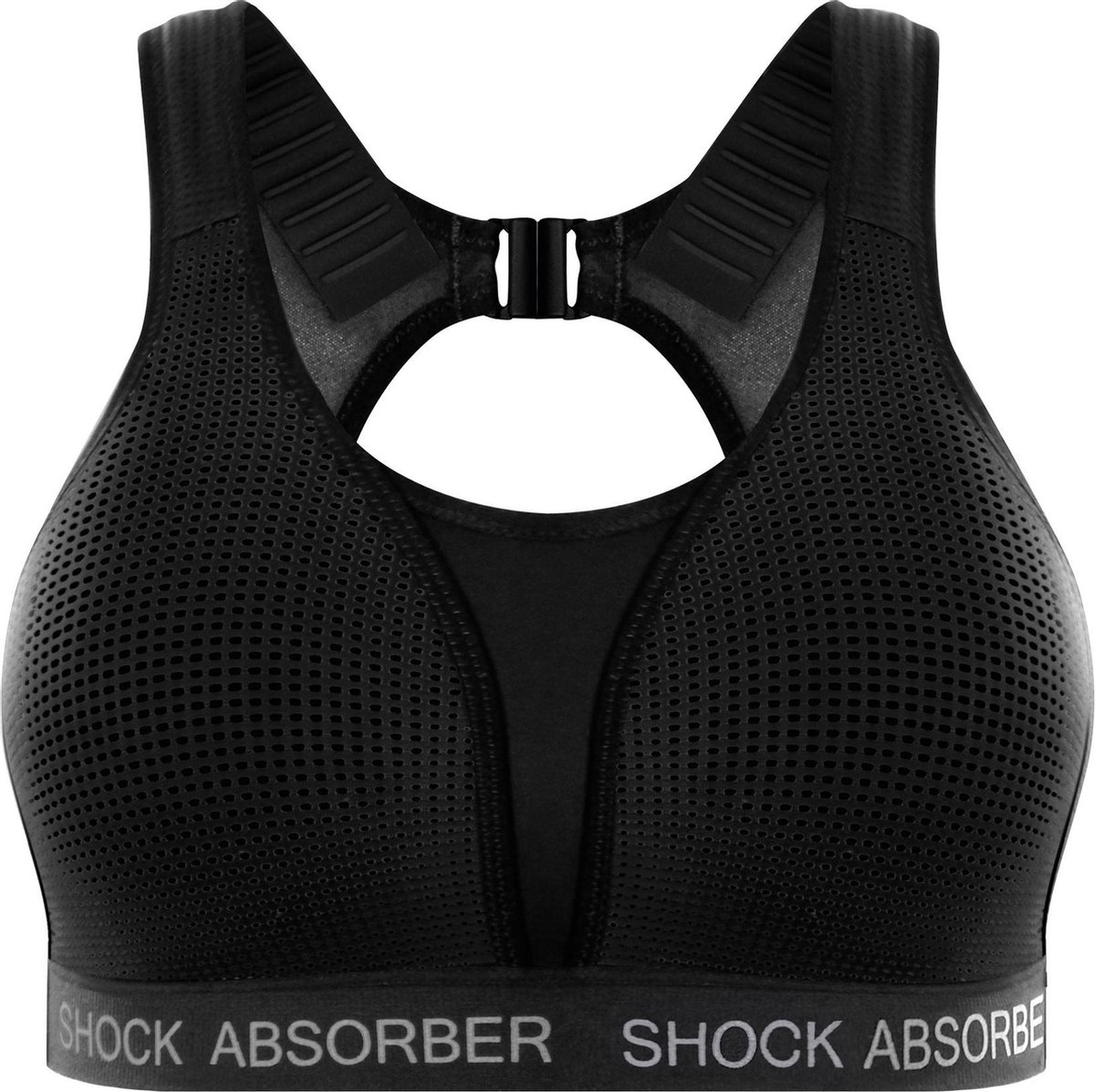 Shock Absorber  Maat 85D - Ultimate Run Bra Padded Sportbeha Dames - Zwart Silver