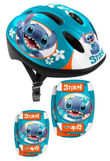 Disney Stitch 5-delige skatebescherming 52-56 cm petrolblauw maat s/m
