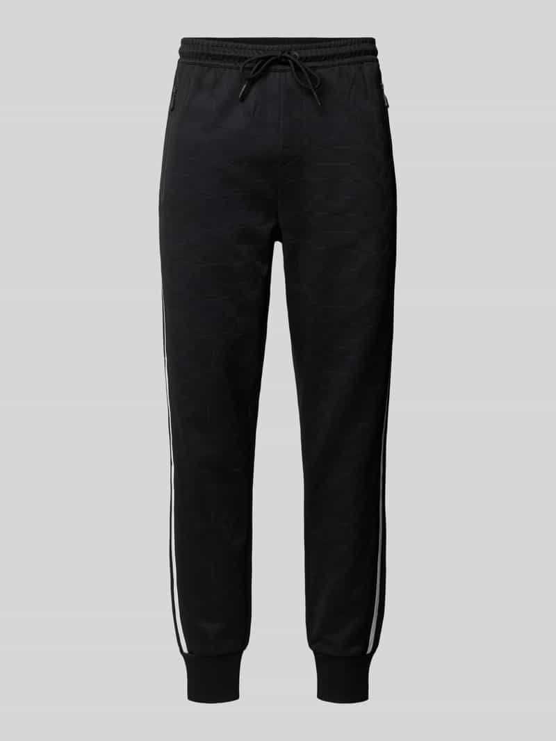 BOSS GREEN Sweatbroek Hover Striped C met contrastkleurige strepen