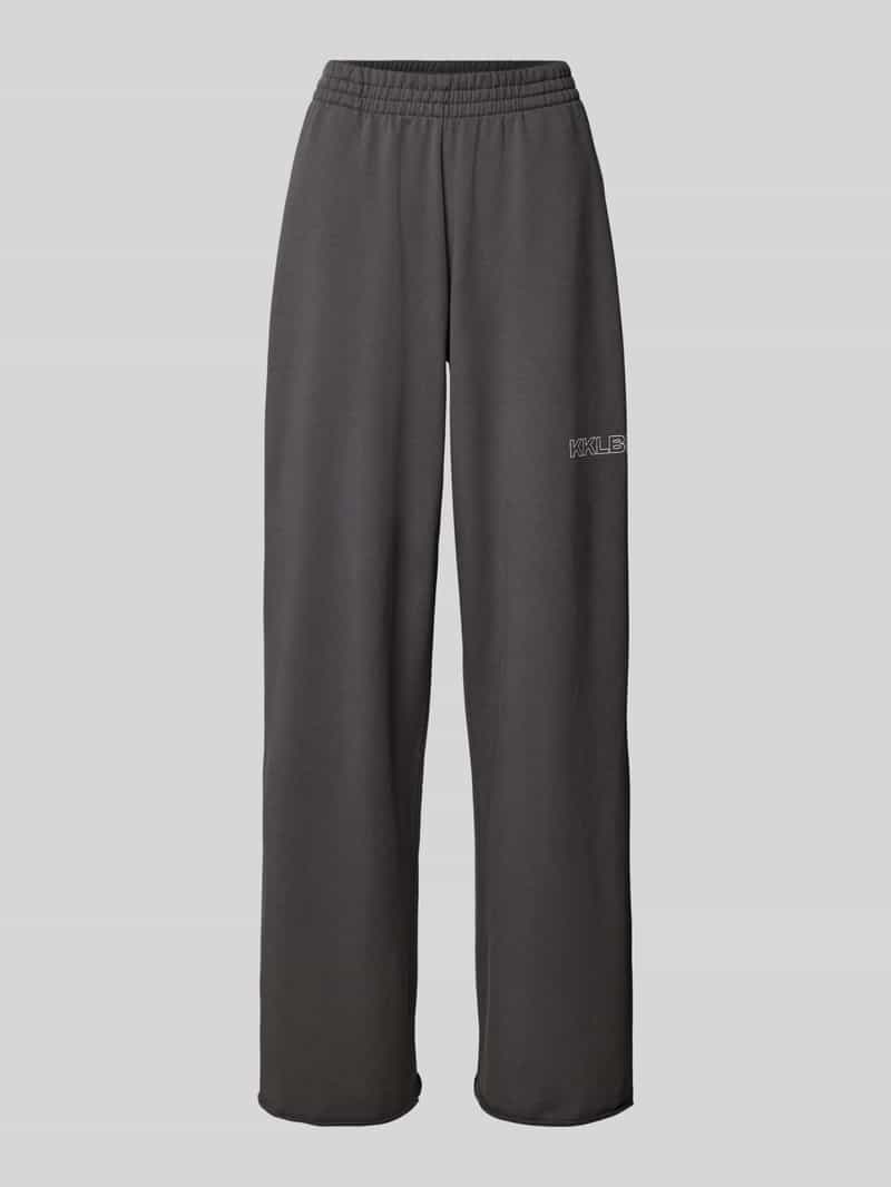 Karo Kauer Joggingbroek met rolzoom en labelprint