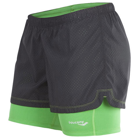 Saucony Destiny 2-1 hardloopshort voor dames