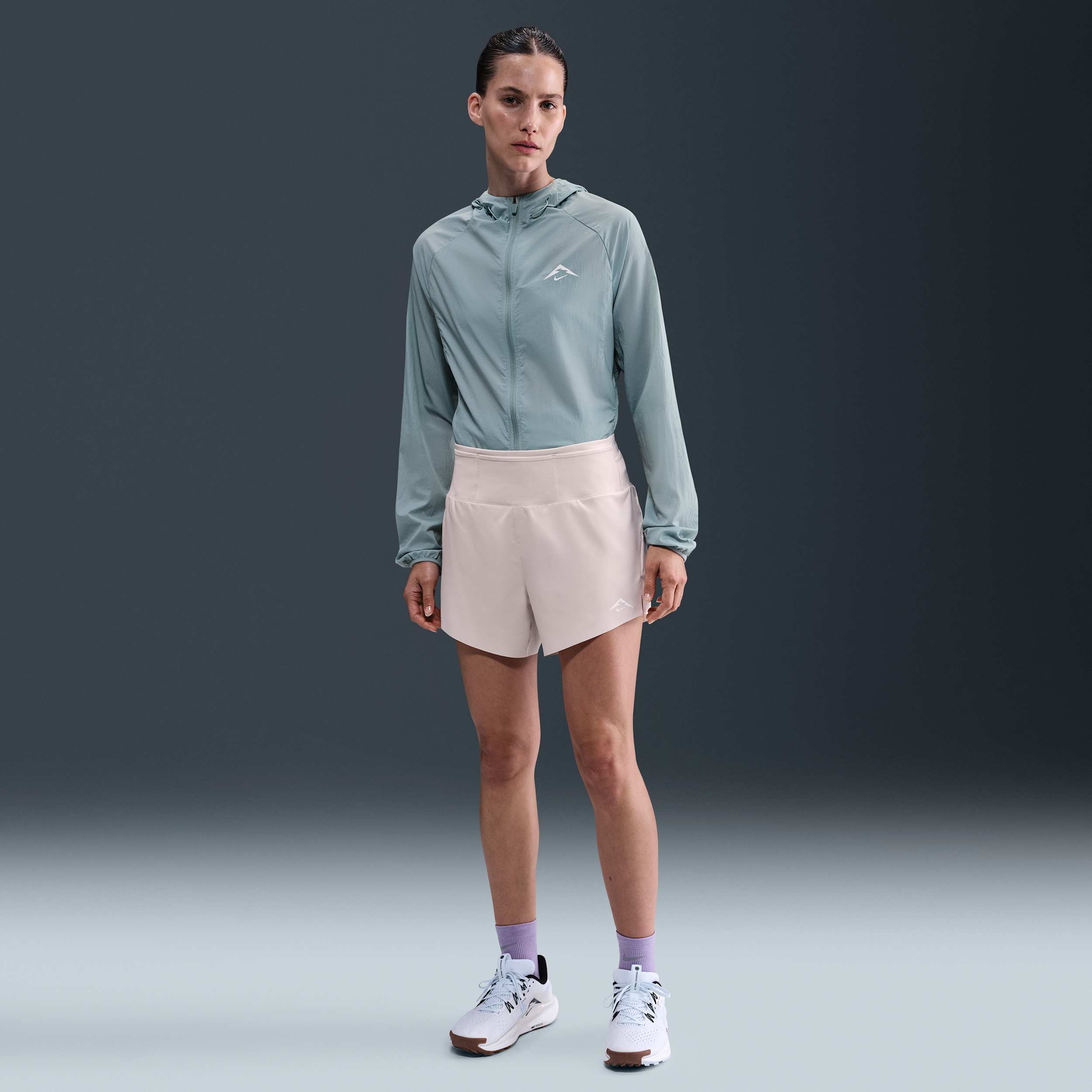 Nike Trail Dri-FIT hardloopshorts met binnenbroekje voor dames - Wit