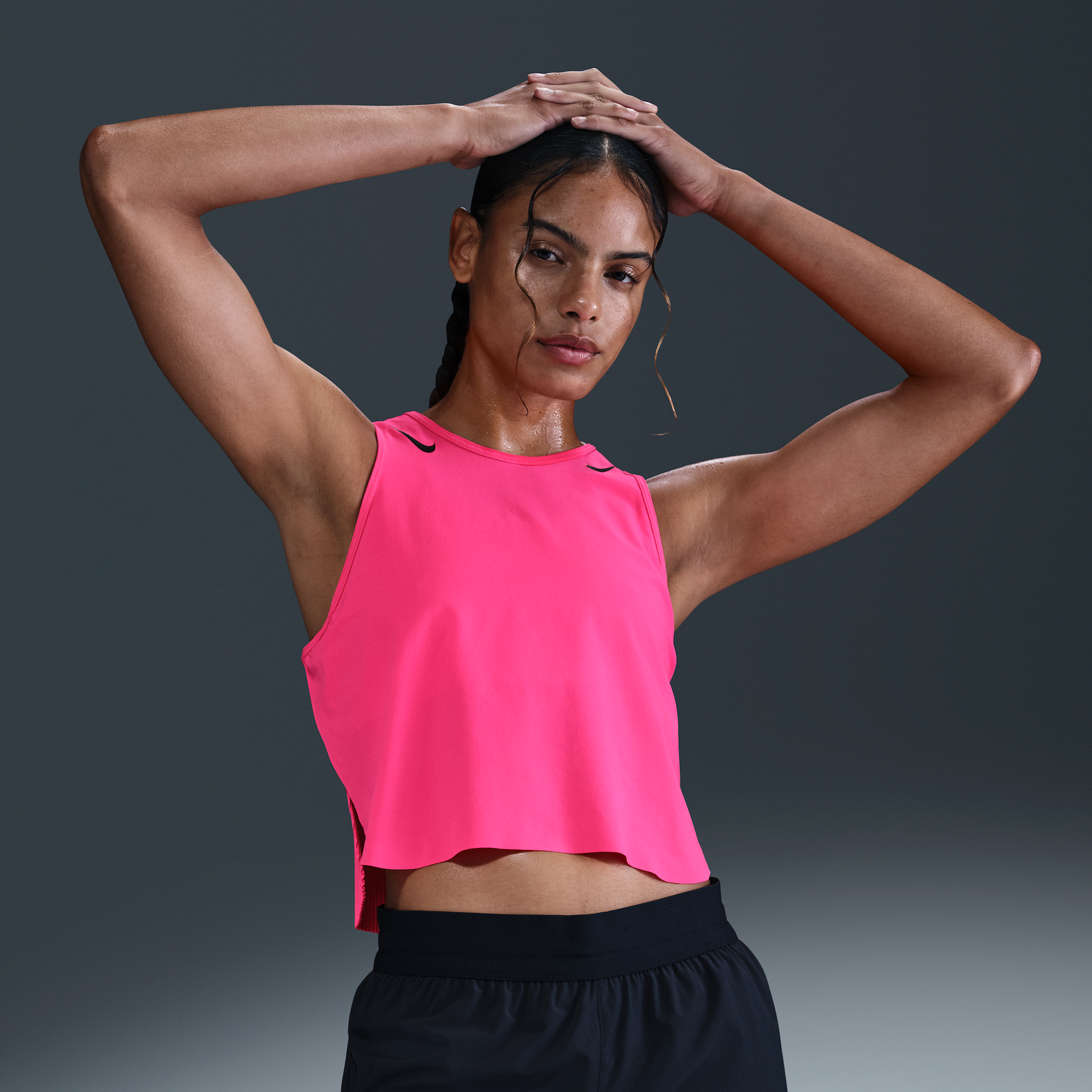 Nike AeroSwift Dri-FIT ADV korte hardlooptanktop voor dames - Roze