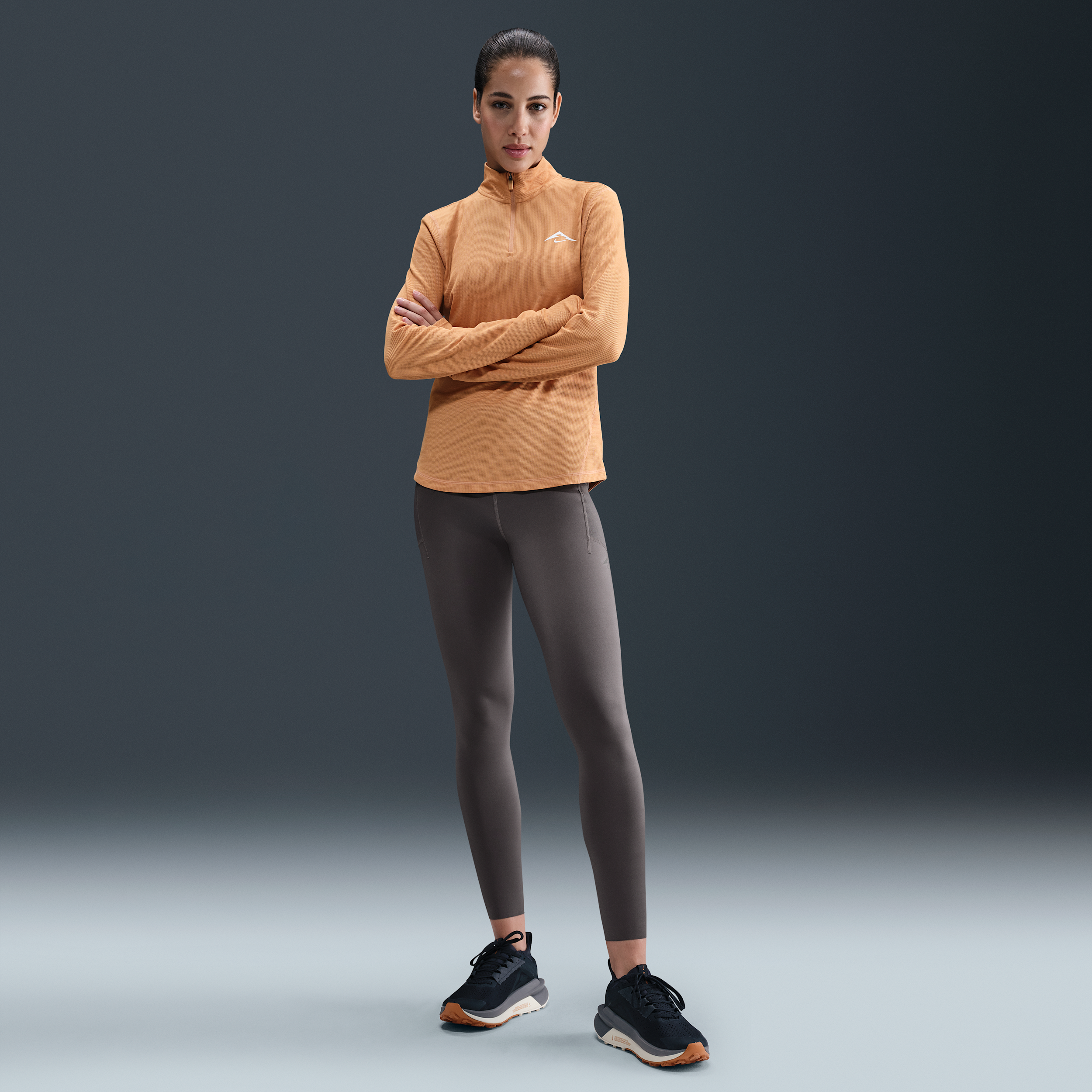Nike Trail 7/8-hardlooplegging met hoge taille voor dames - Grijs