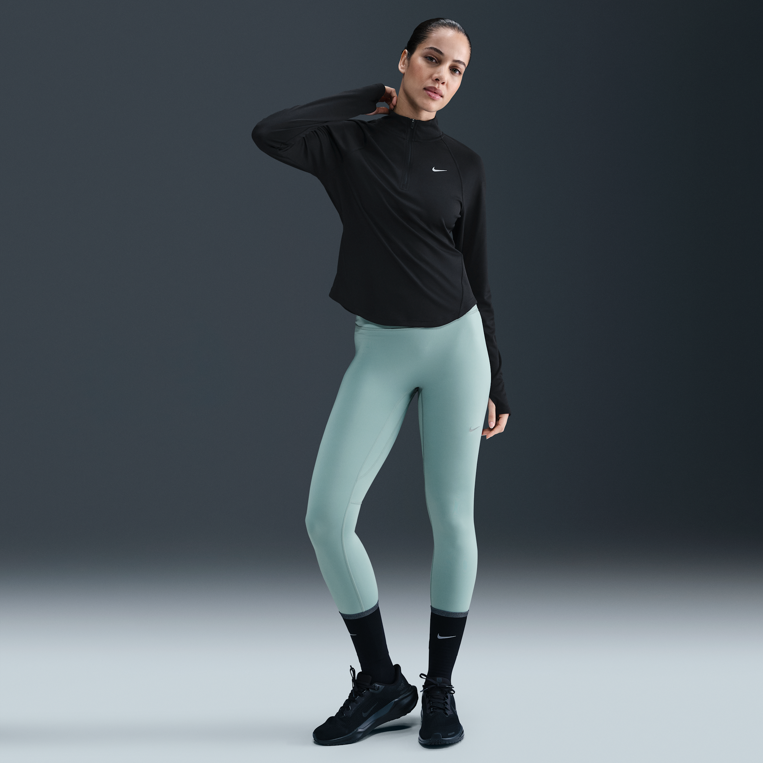 Nike Tempo 7/8-hardlooplegging met hoge taille voor dames - Groen