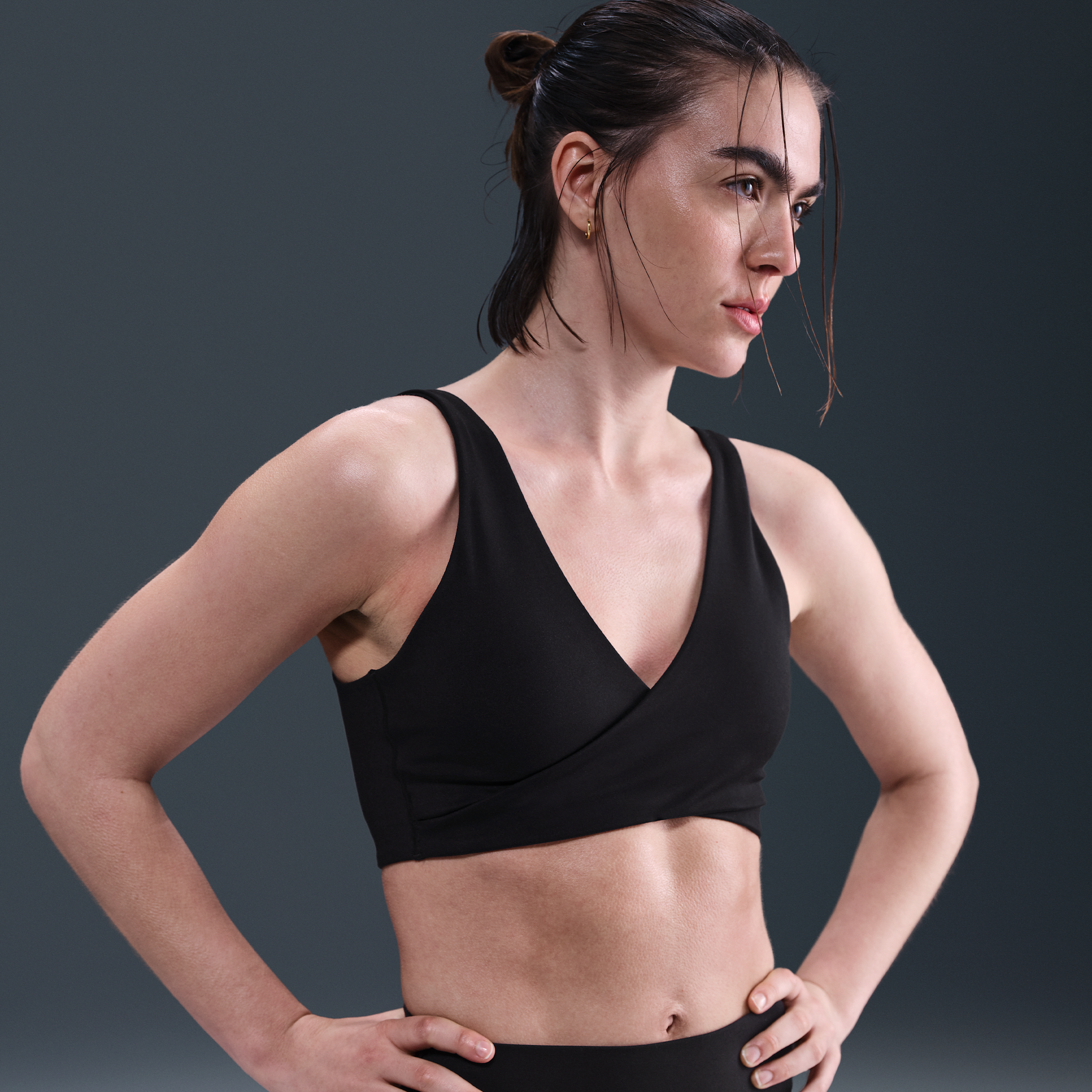 Nike One sport-bh met vulling en lichte ondersteuning - Zwart