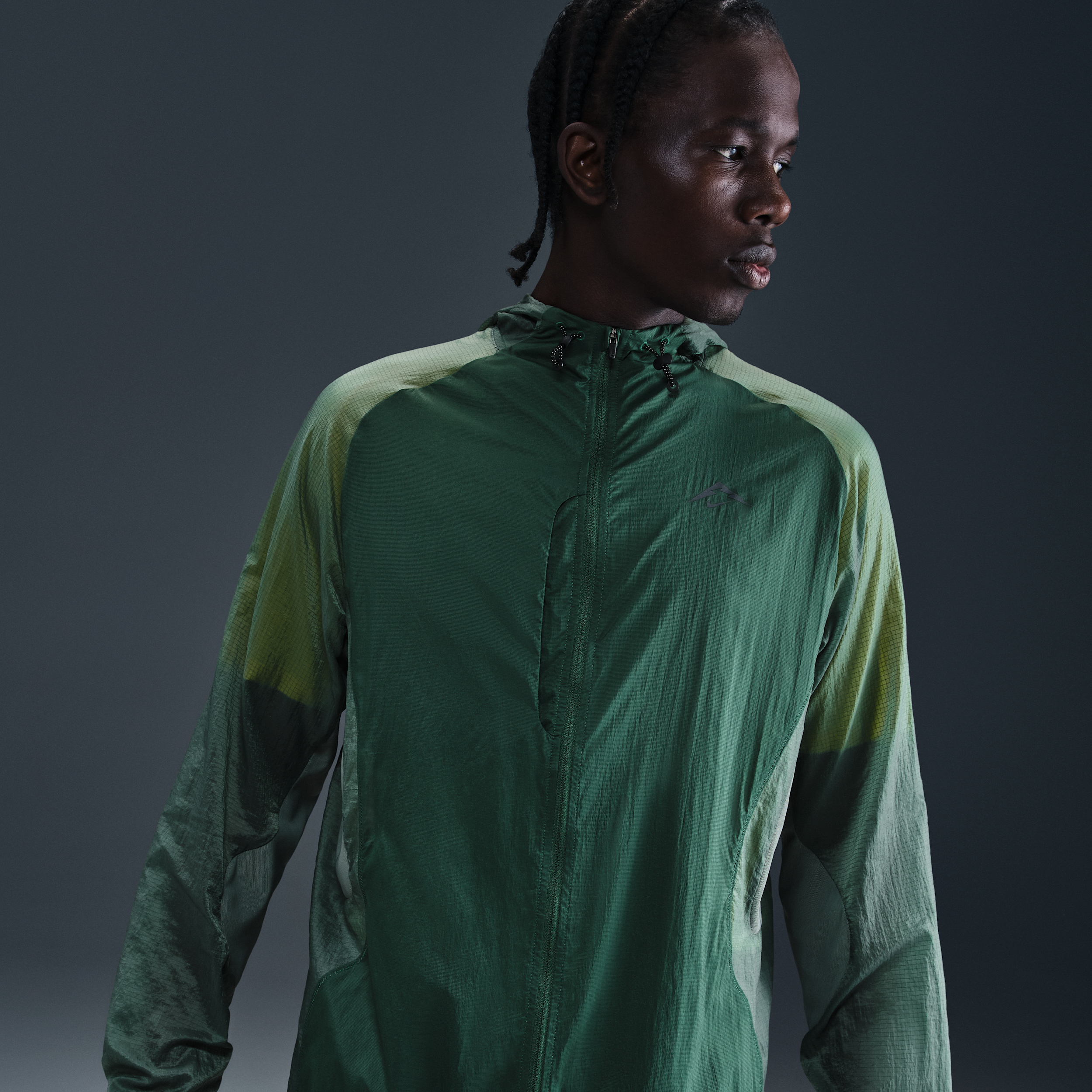 Nike Trail Aireez hardloopjack voor heren - Groen