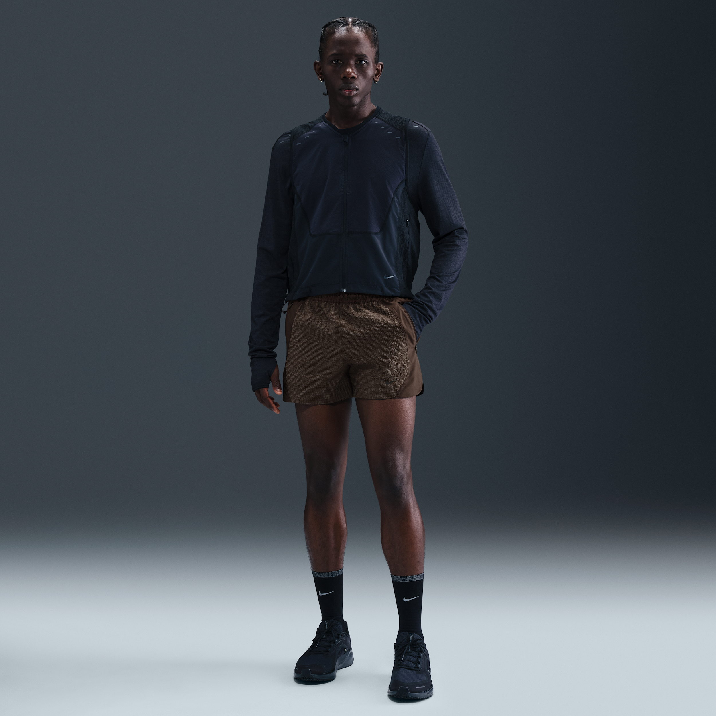 Nike Run Dri-FIT ADV hardloopshorts met binnenbroek voor heren (13 cm) - Bruin