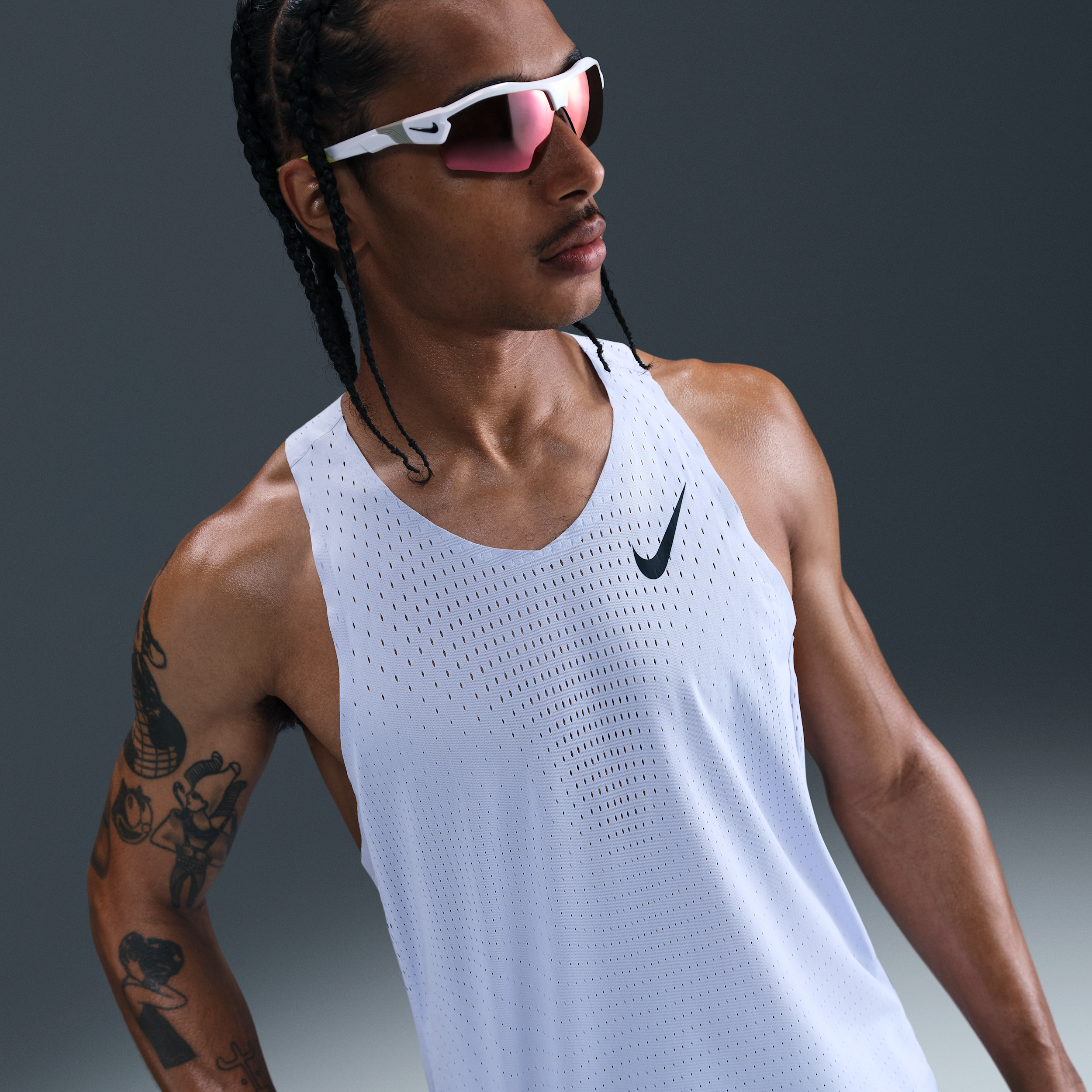 Nike AeroSwift Dri-FIT ADV hardloopsinglet voor heren - Grijs